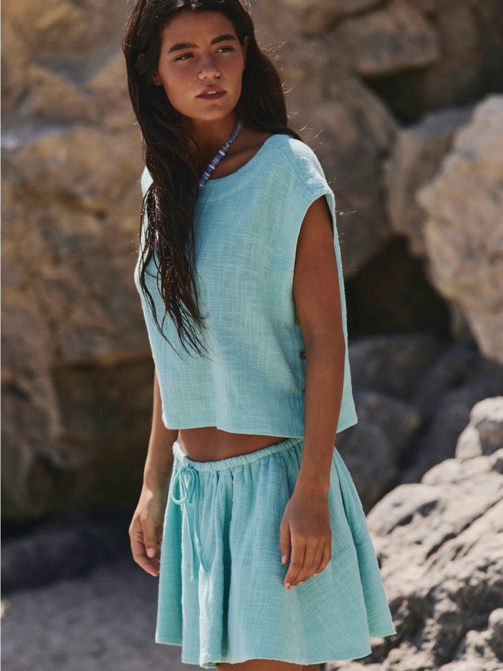 Free People Skye mini skirt set NWT XL